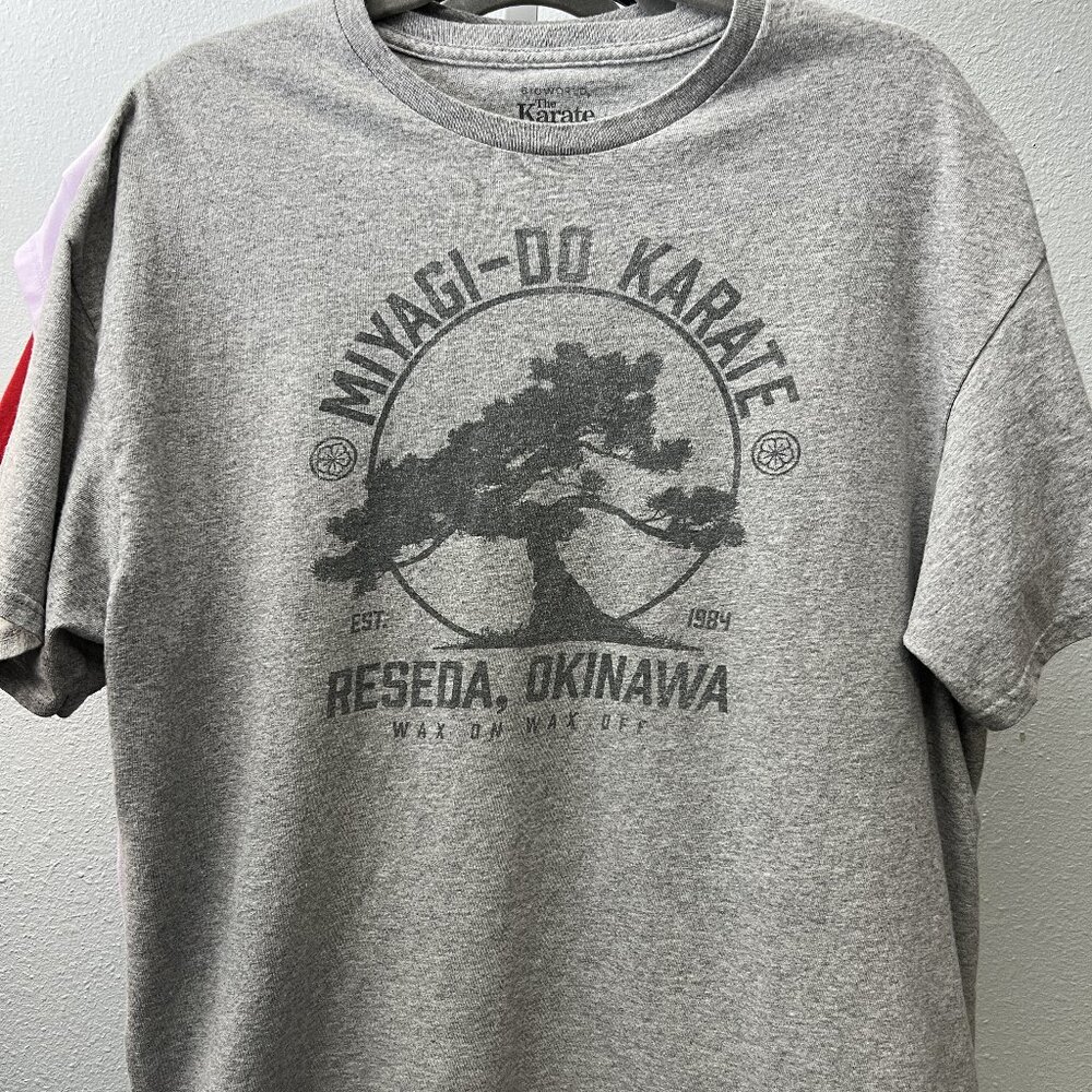 The Karate Kid "Myagi-Do Karate" Grey Graphic Print Tee T-Shirt SZ XL/XLT